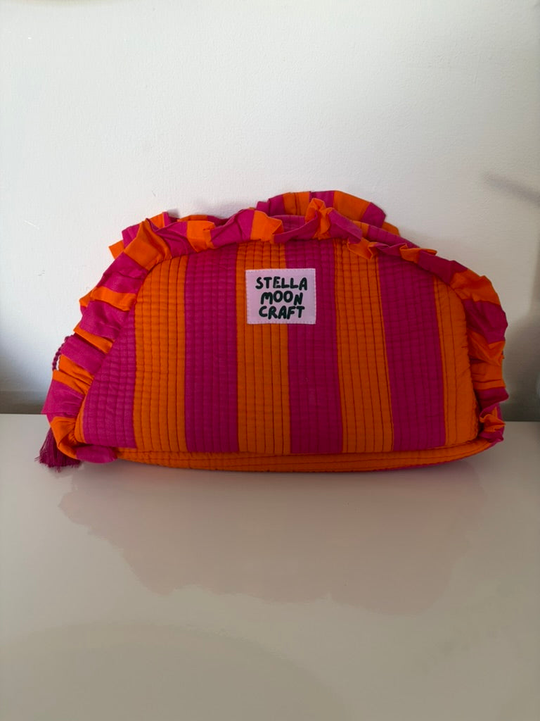 Orange & Pink Ruffle Wash Bag