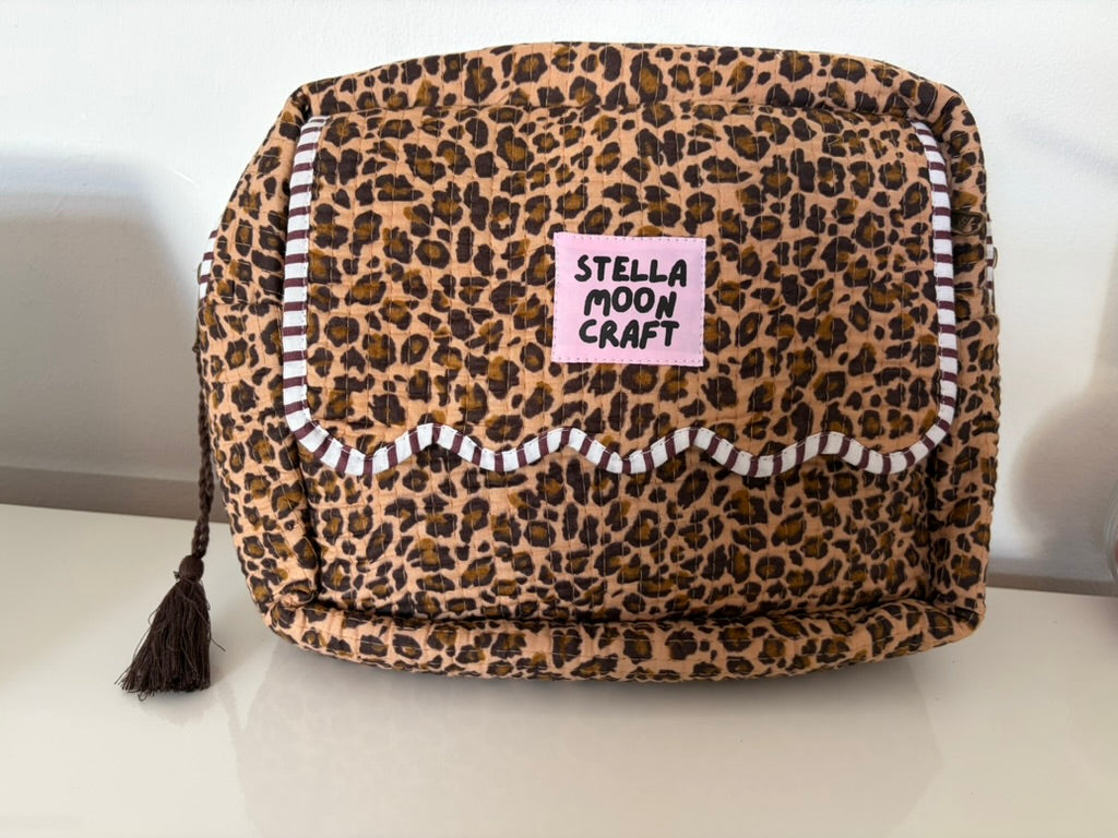 Scalloped Leopard Wash Bag
