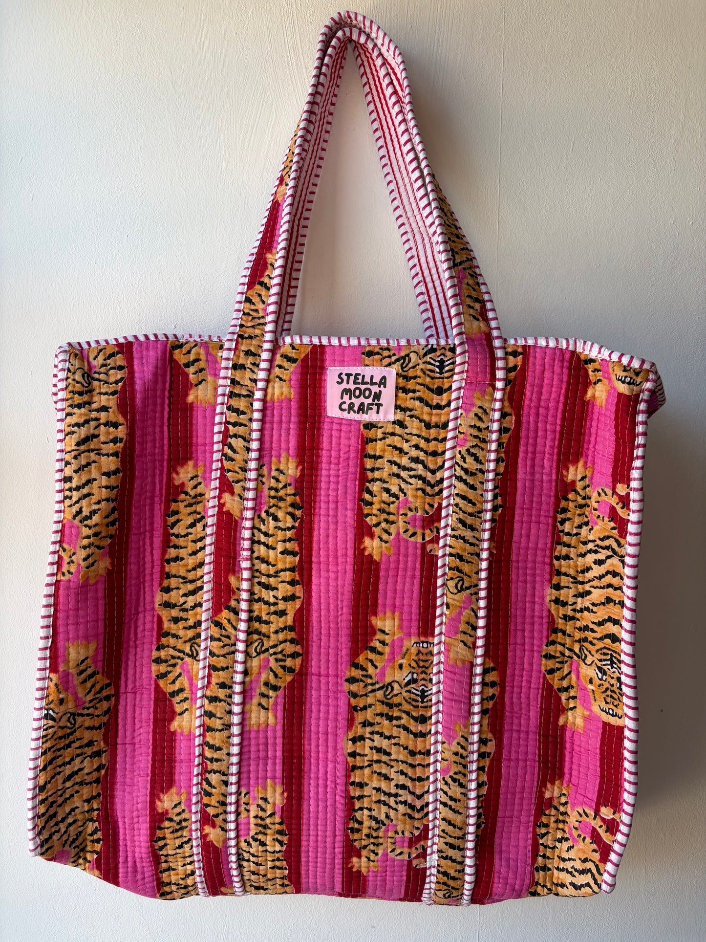 Hot Pink & Red Tiger Tote