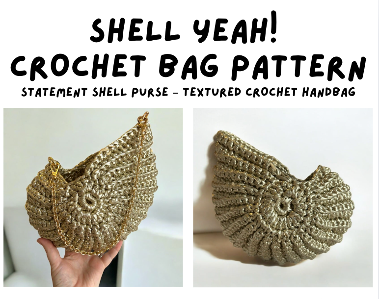 Crochet Shell Bag Pattern PDF | Easy Beginner Bag (UK & US Terms)