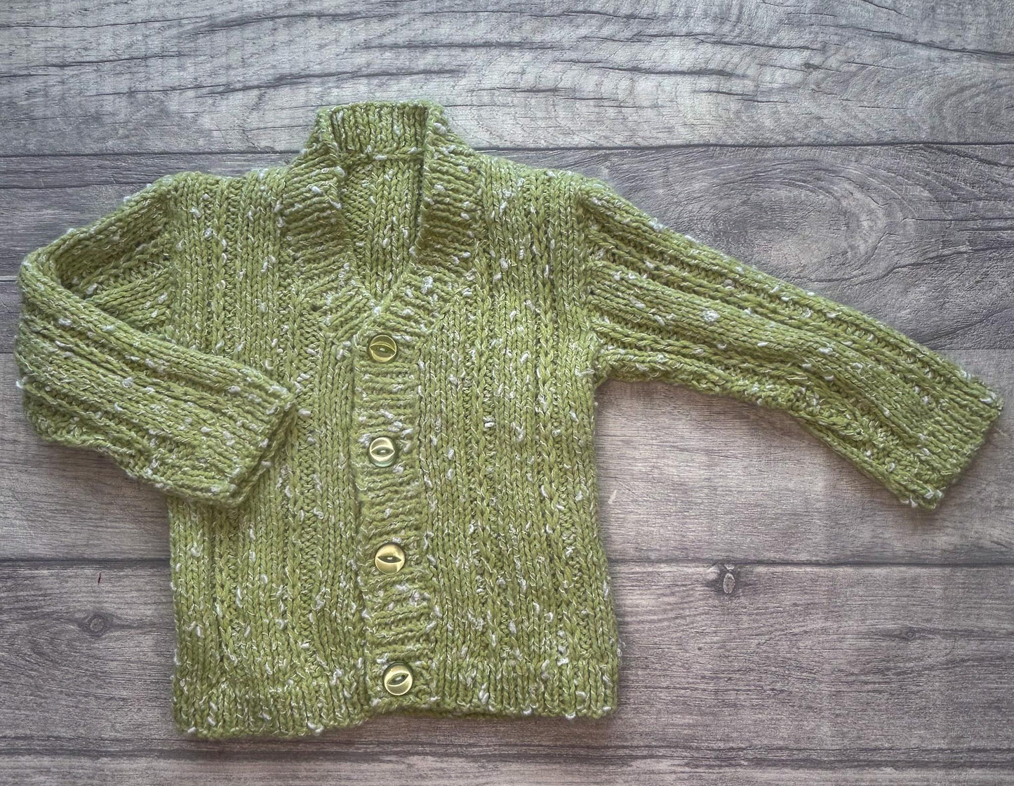 Baby Cardigan - Olive Green -Size - Newborn -Ready for Embroidery