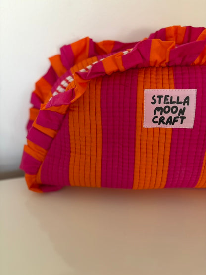Orange & Pink Ruffle Wash Bag