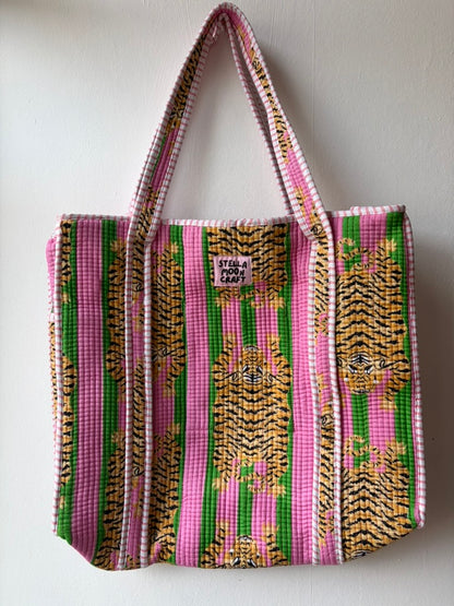 Pink & Green Tiger Tote