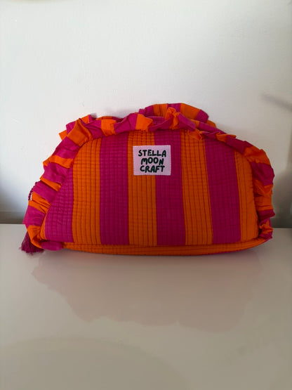 Orange & Pink Ruffle Wash Bag