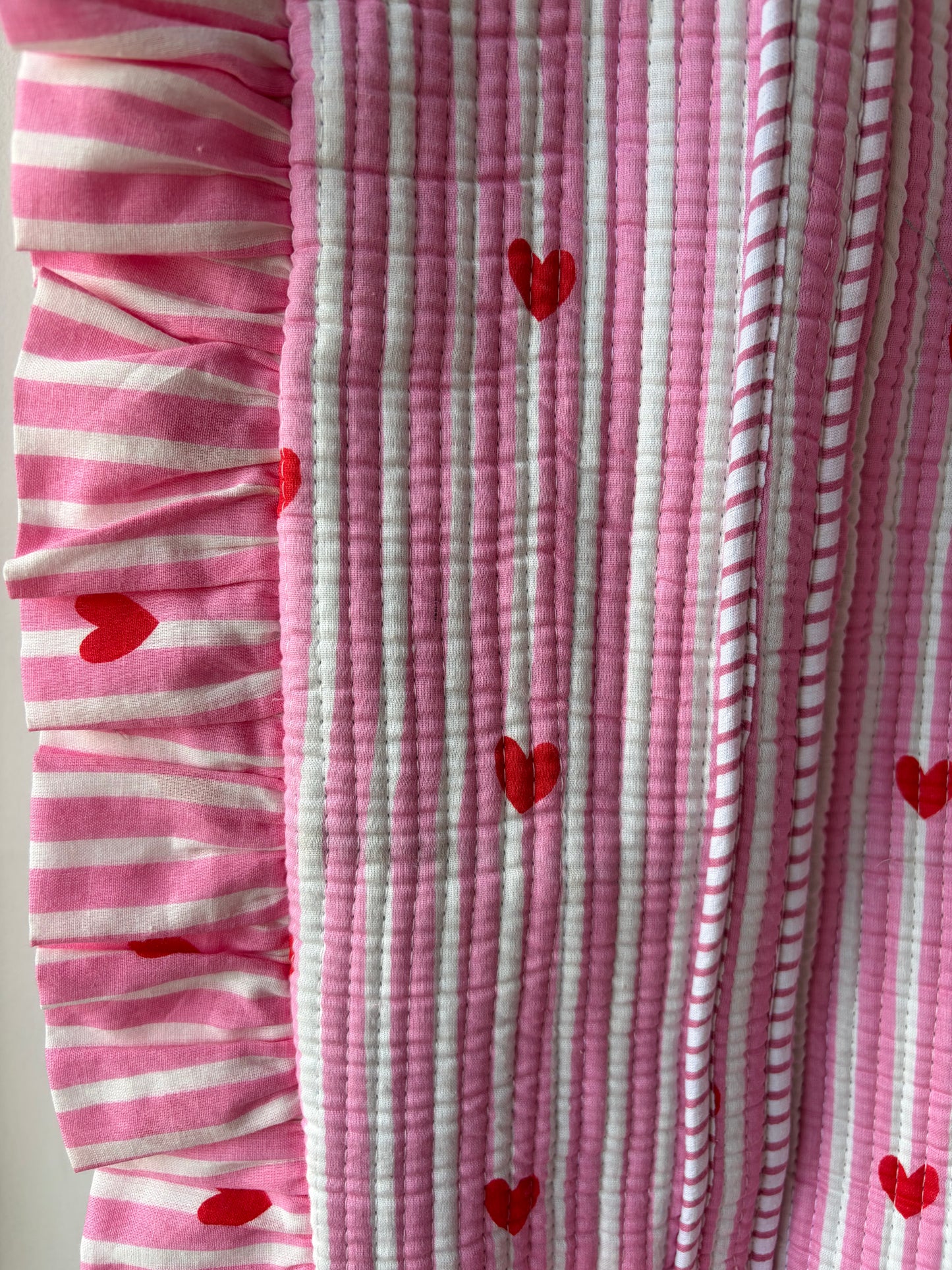 Pink Hearts Frill Tote