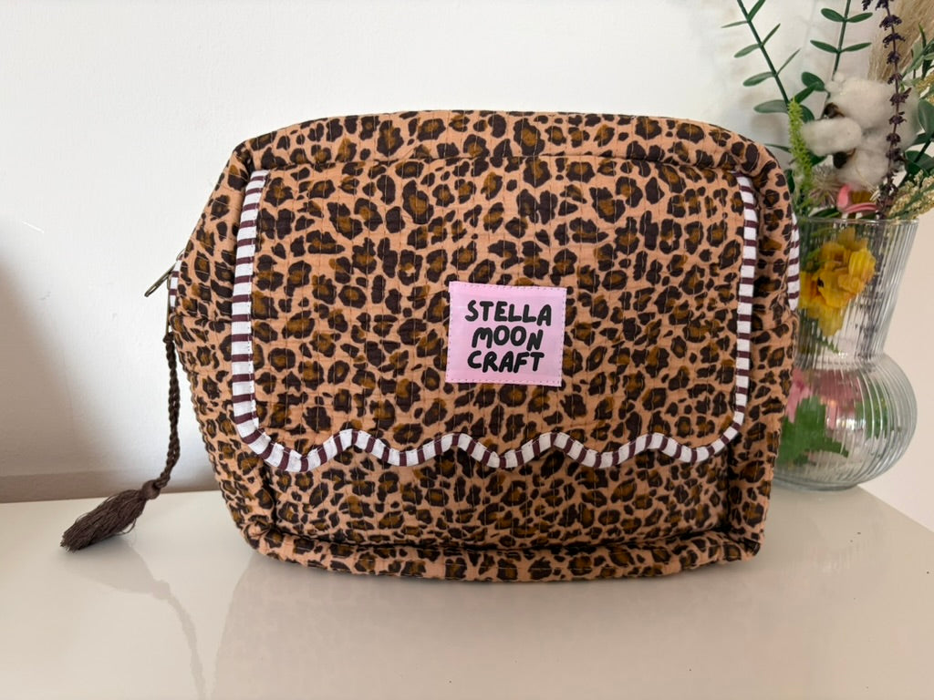 Scalloped Leopard Wash Bag