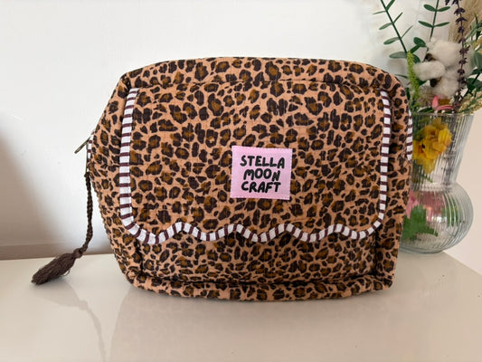 Scalloped Leopard Wash Bag