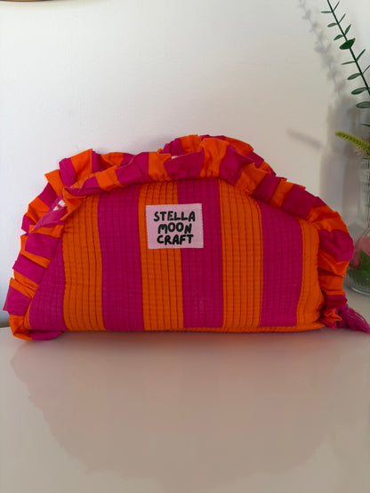 Orange & Pink Ruffle Wash Bag