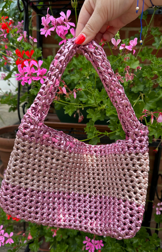 Handmade Crochet Bag - Metallic