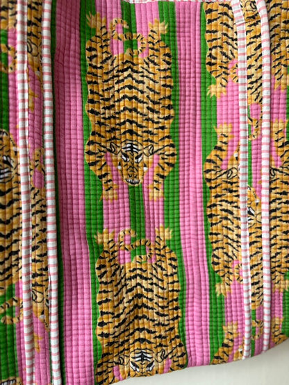 Pink & Green Tiger Tote