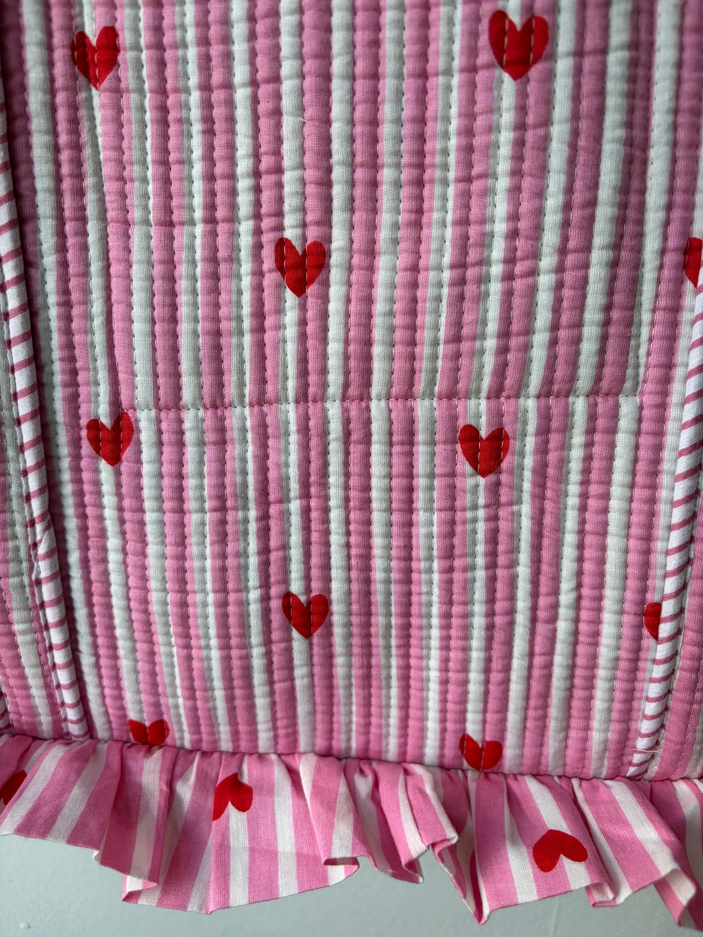 Pink Hearts Frill Tote