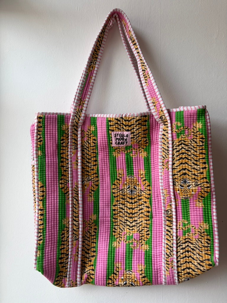 Pink & Green Tiger Tote