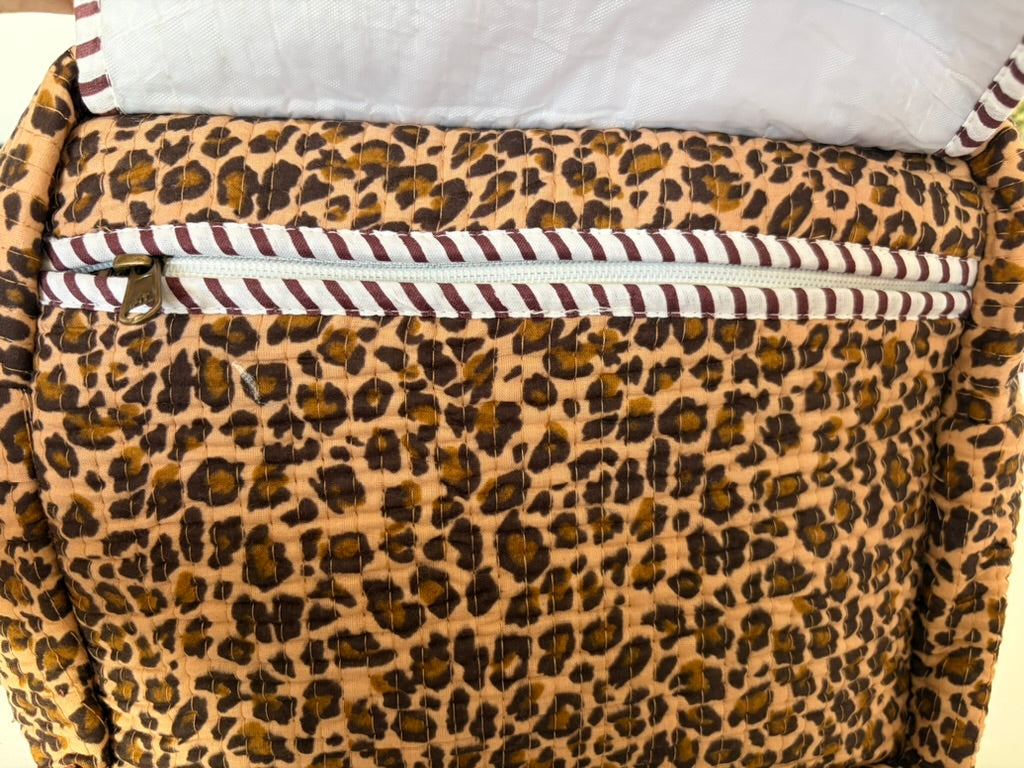 Scalloped Leopard Wash Bag