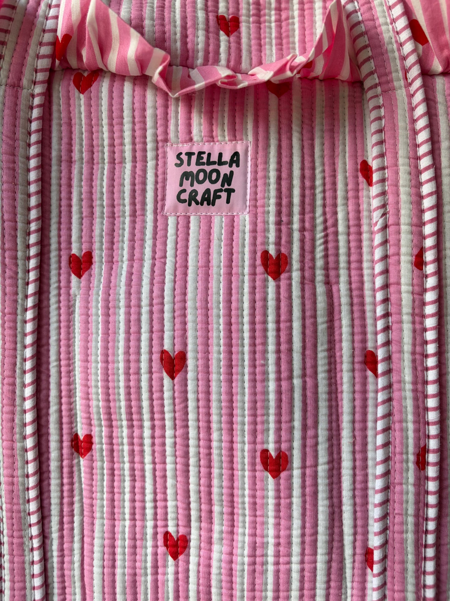 Pink Hearts Frill Tote