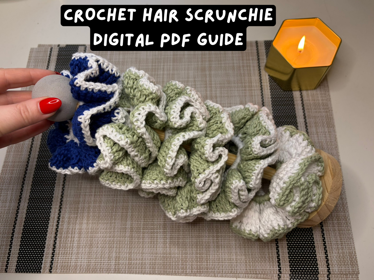 Crochet Scrunchie Pattern PDF | Beginner Ruffle Hair Scrunchie (UK & US Terms)