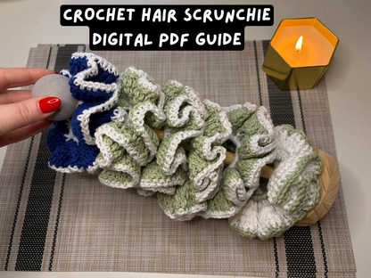 Crochet Scrunchie Pattern PDF | Beginner Ruffle Hair Scrunchie (UK & US Terms)