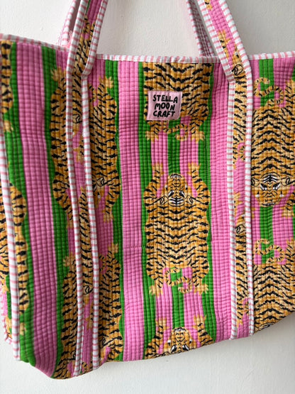 Pink & Green Tiger Tote