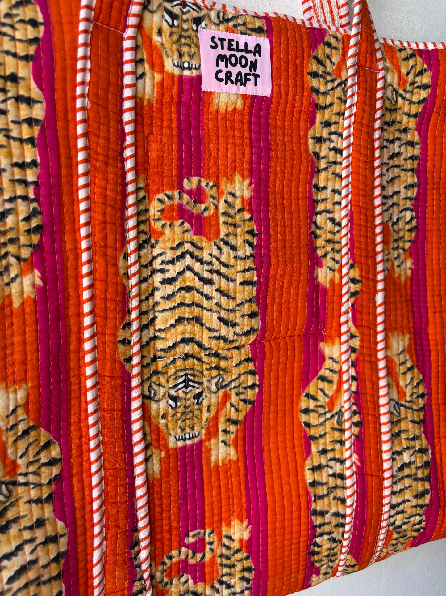 Orange & Hot Pink Tiger Tote