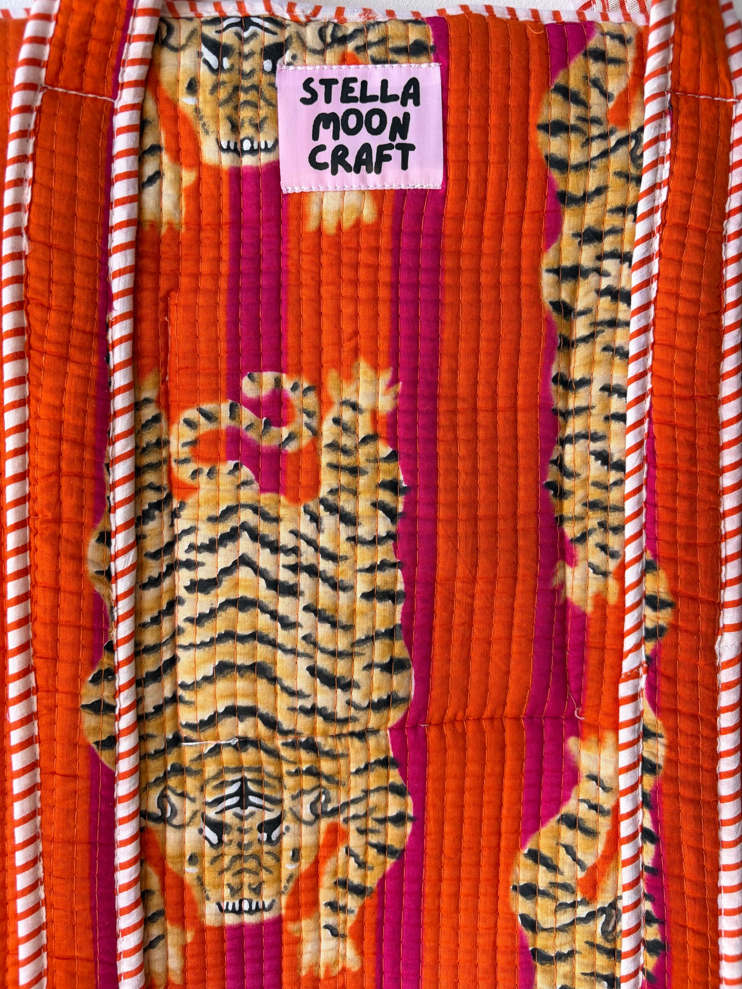 Orange & Hot Pink Tiger Tote