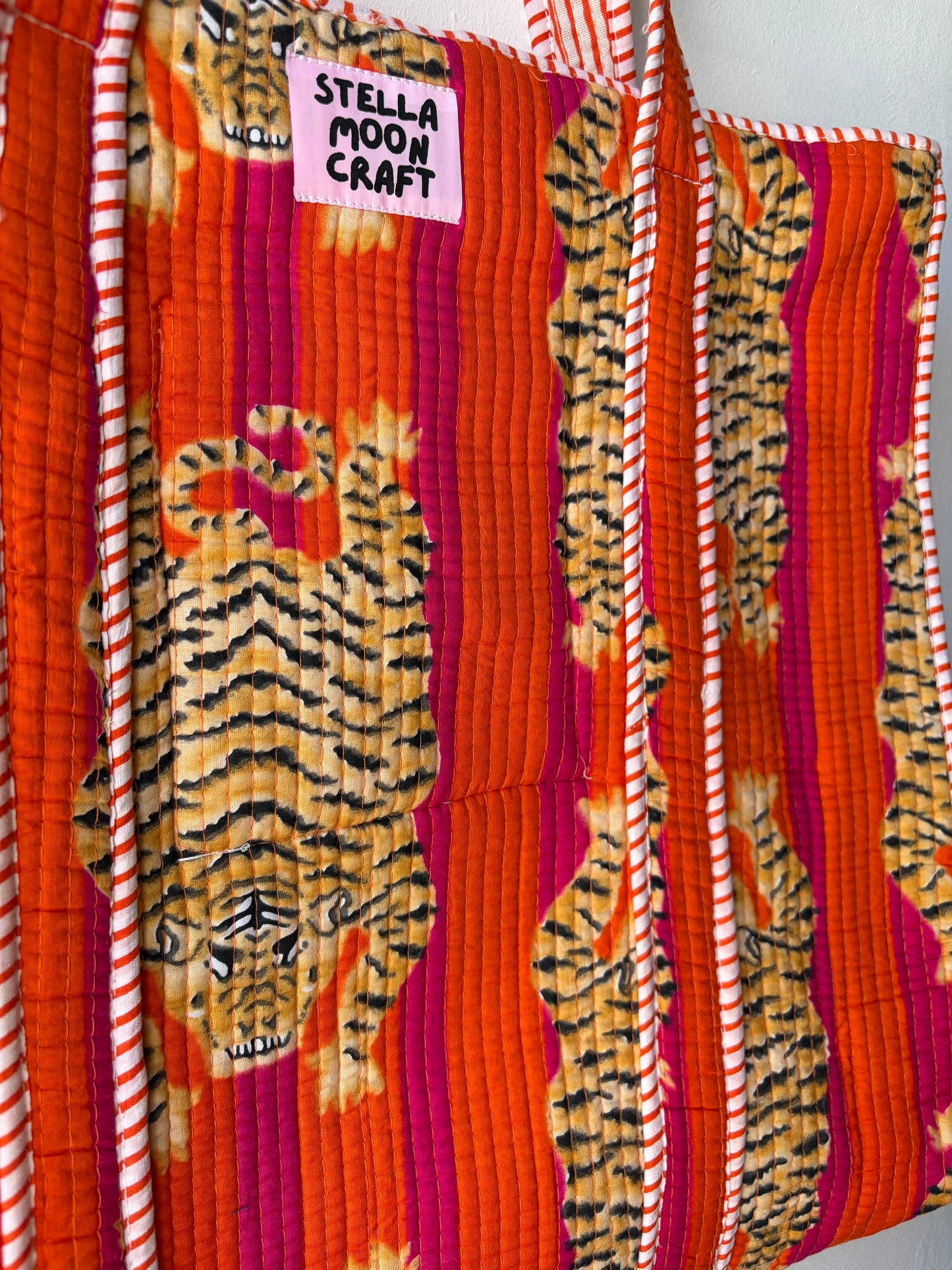 Orange & Hot Pink Tiger Tote