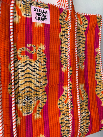Orange & Hot Pink Tiger Tote