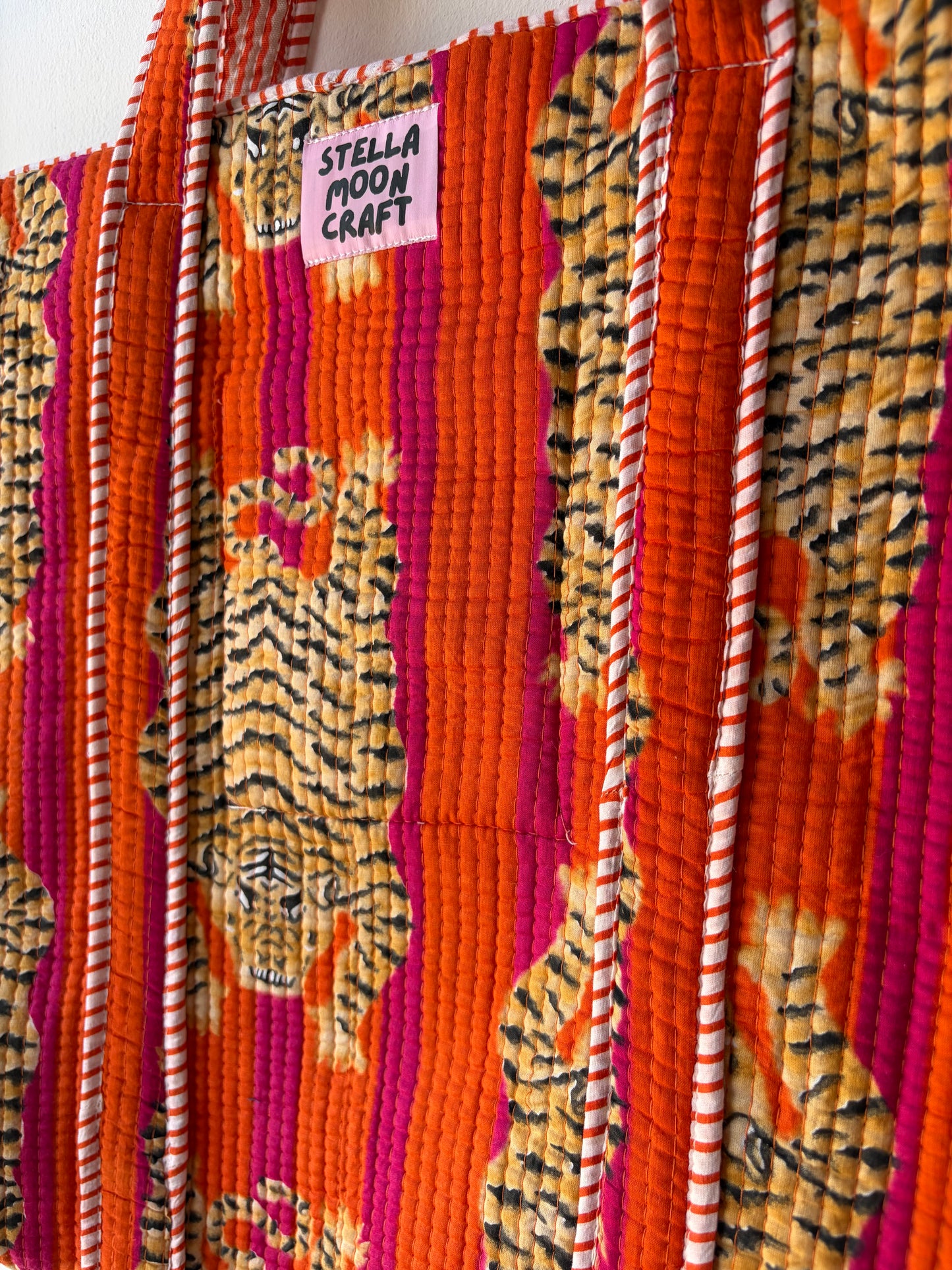 Orange & Hot Pink Tiger Tote