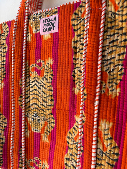 Orange & Hot Pink Tiger Tote