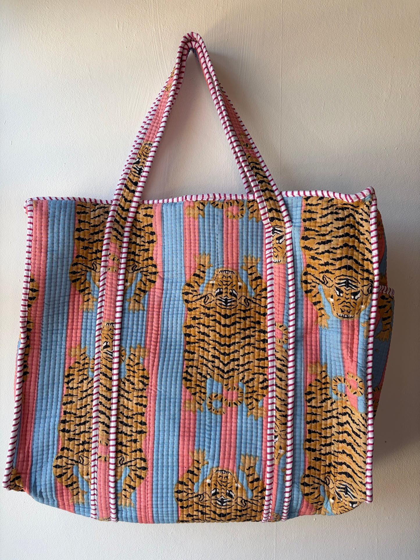 Baby Blue & Pink Tiger Tote