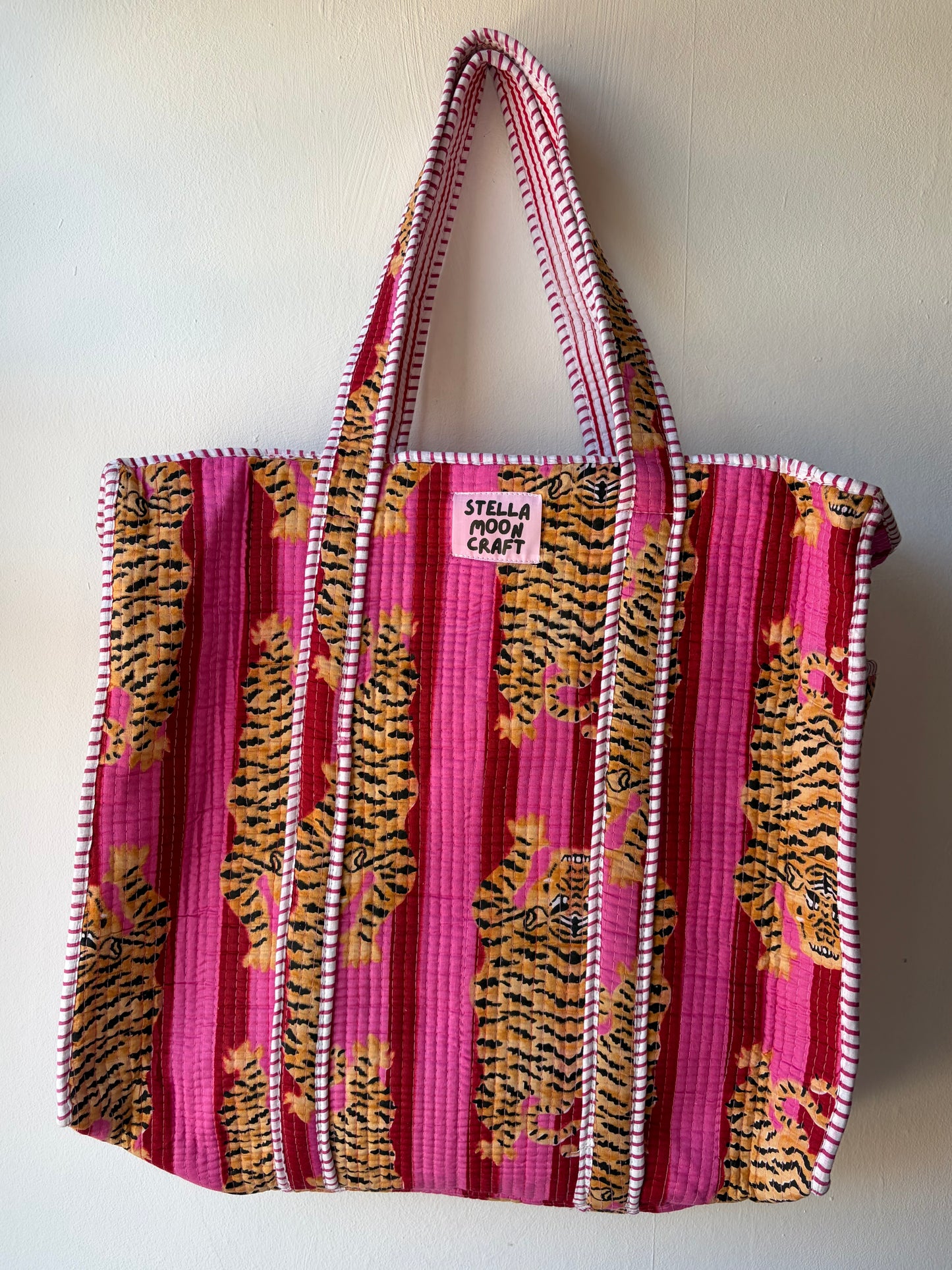Hot Pink & Red Tiger Tote