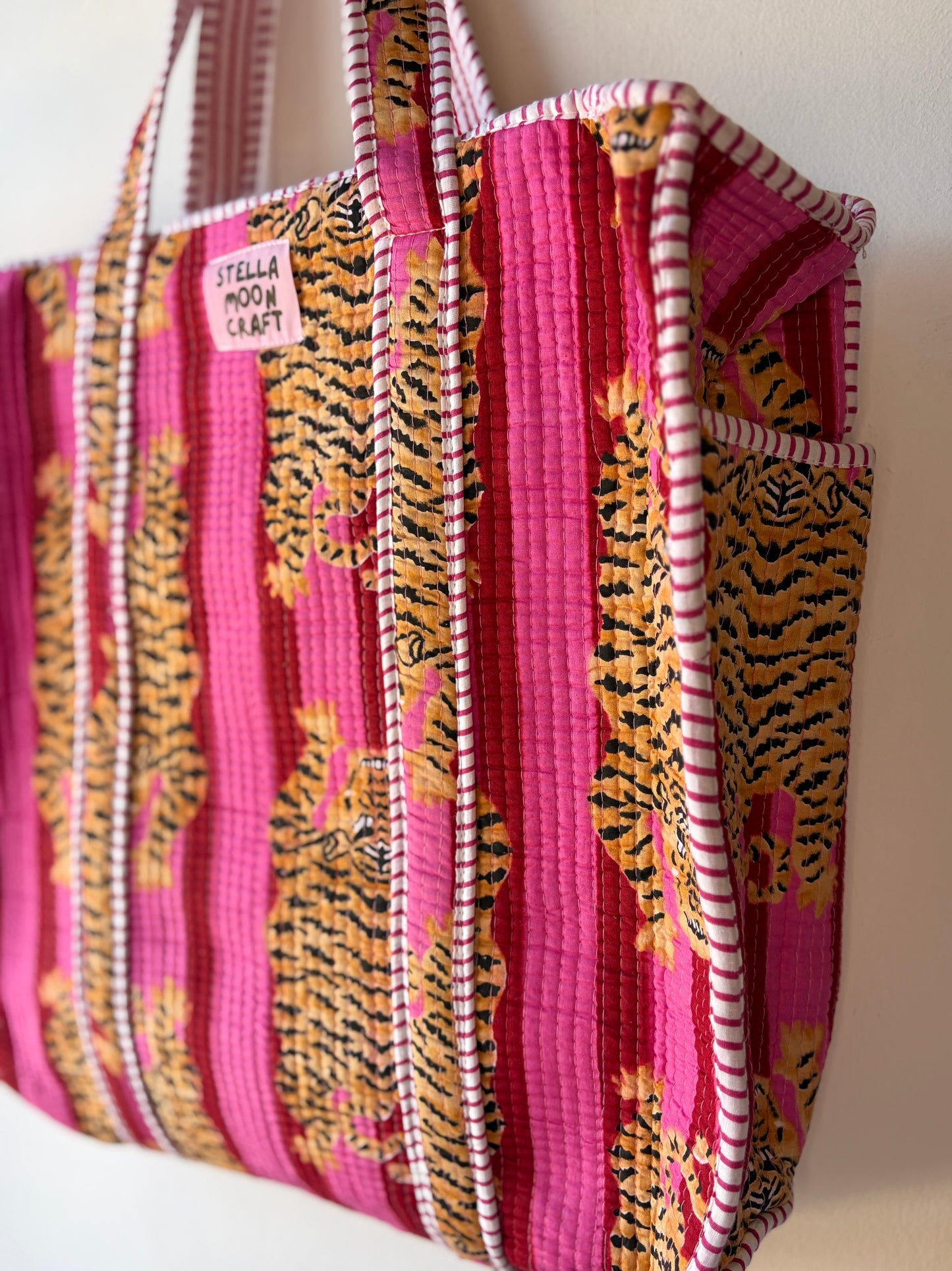 Hot Pink & Red Tiger Tote