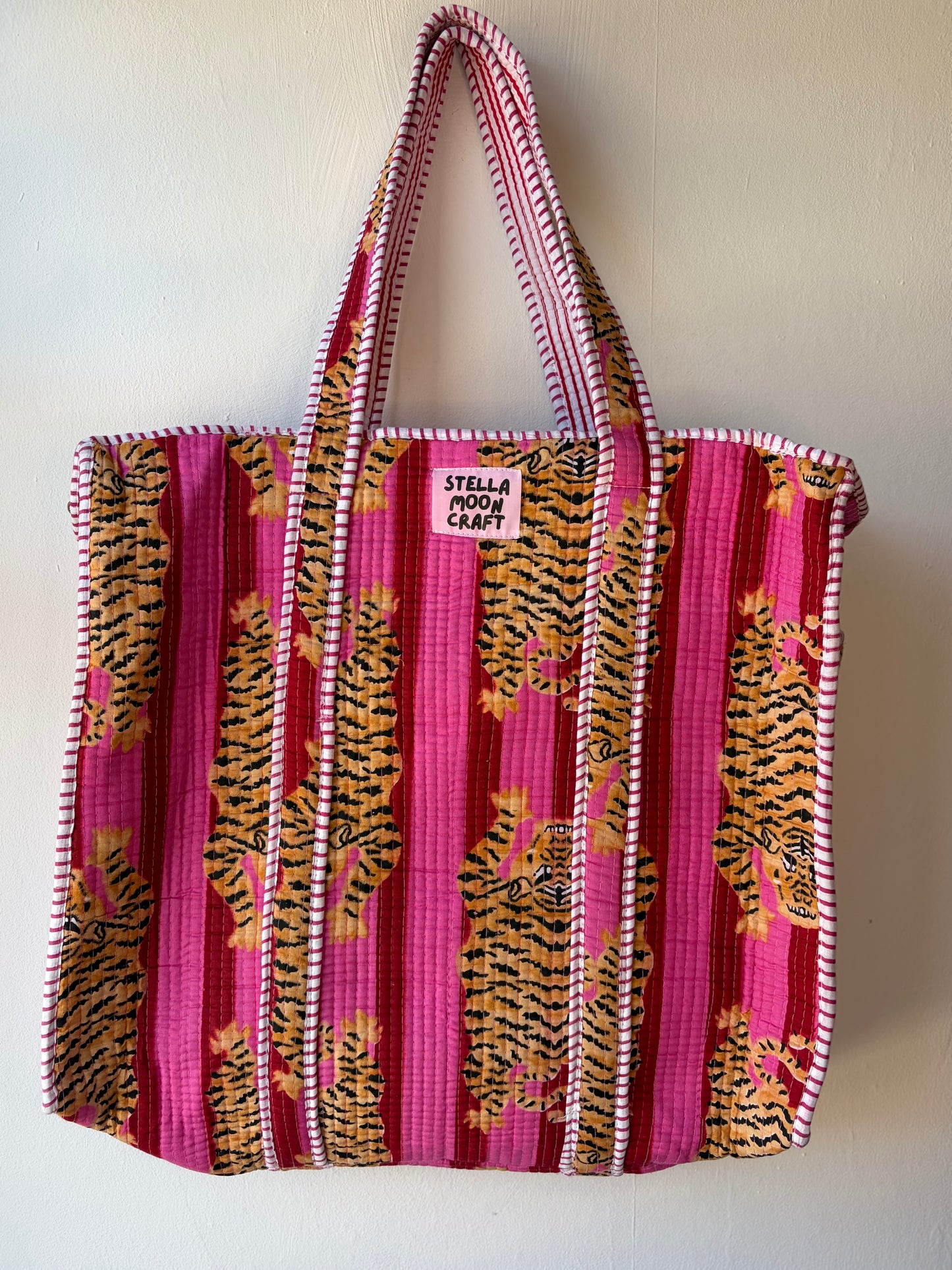 Hot Pink & Red Tiger Tote