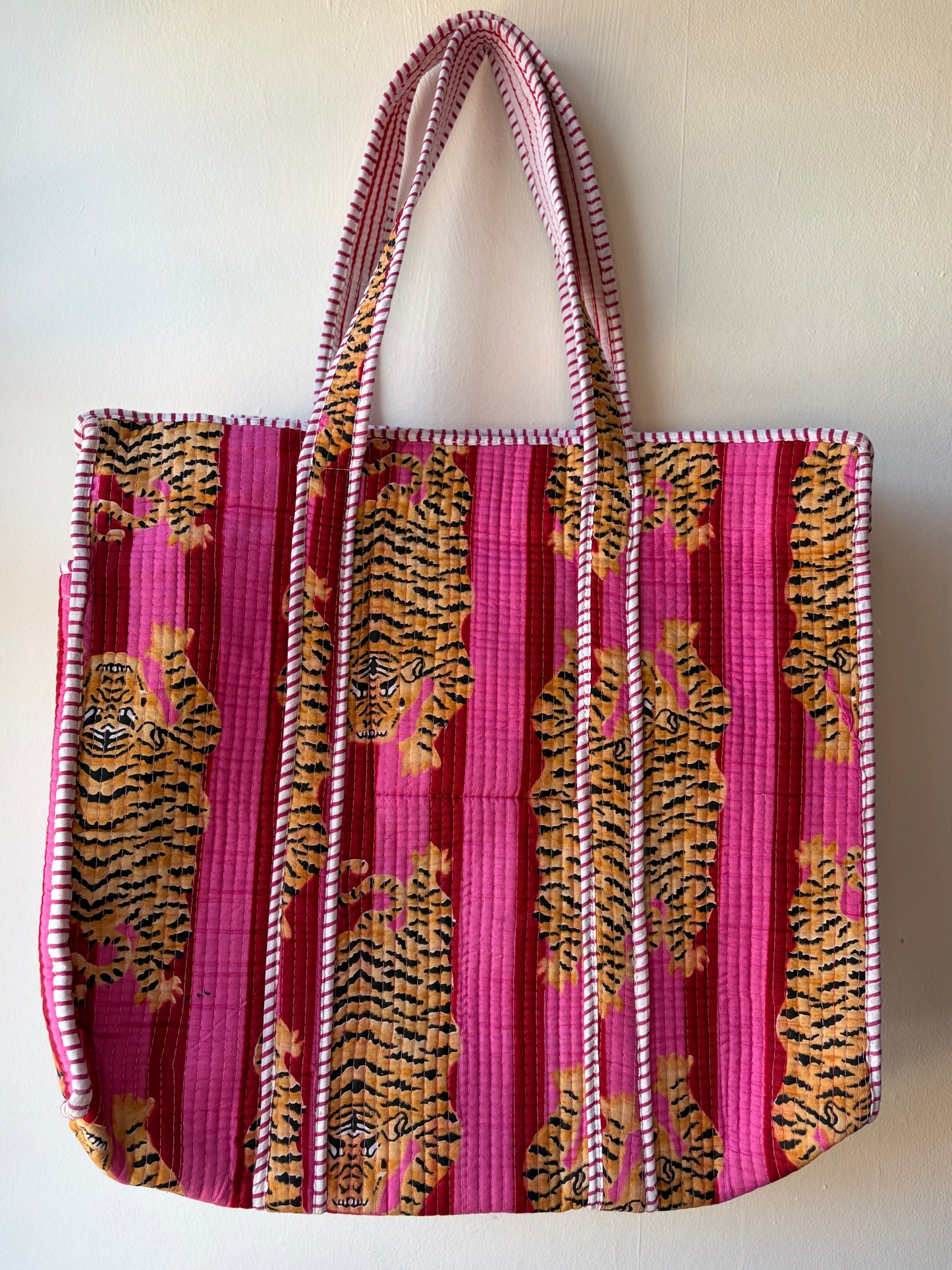 Hot Pink & Red Tiger Tote