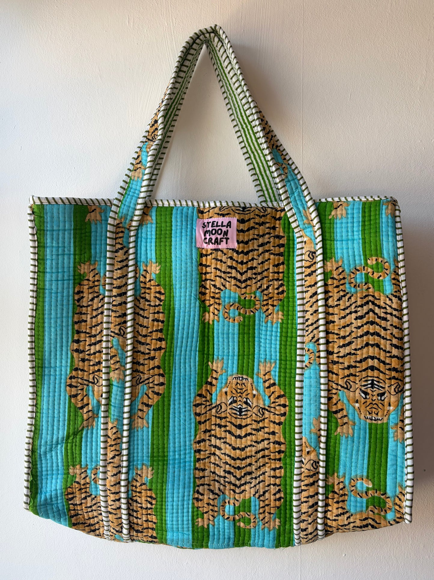 Turquoise & Green Tiger Tote
