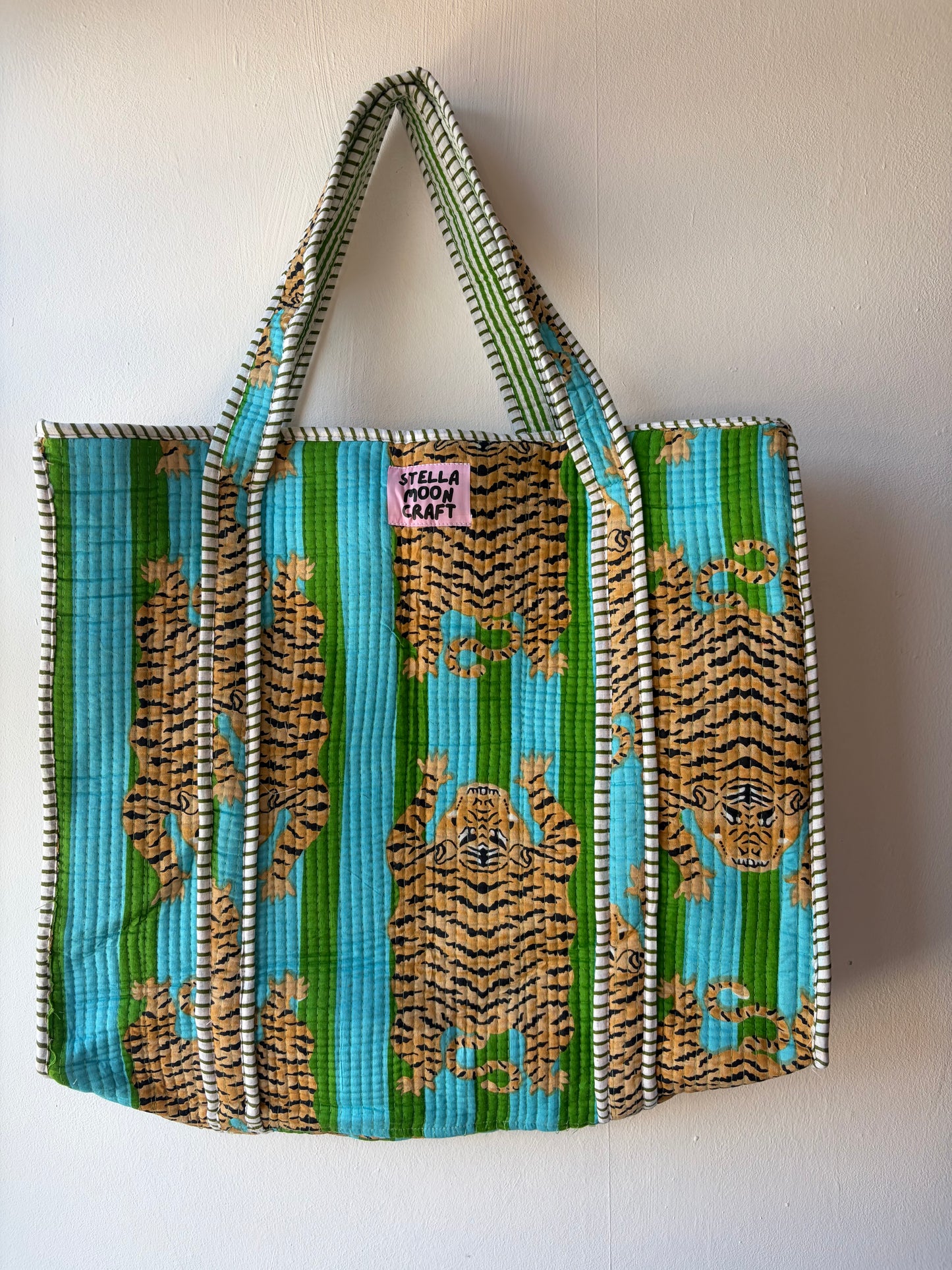 Turquoise & Green Tiger Tote