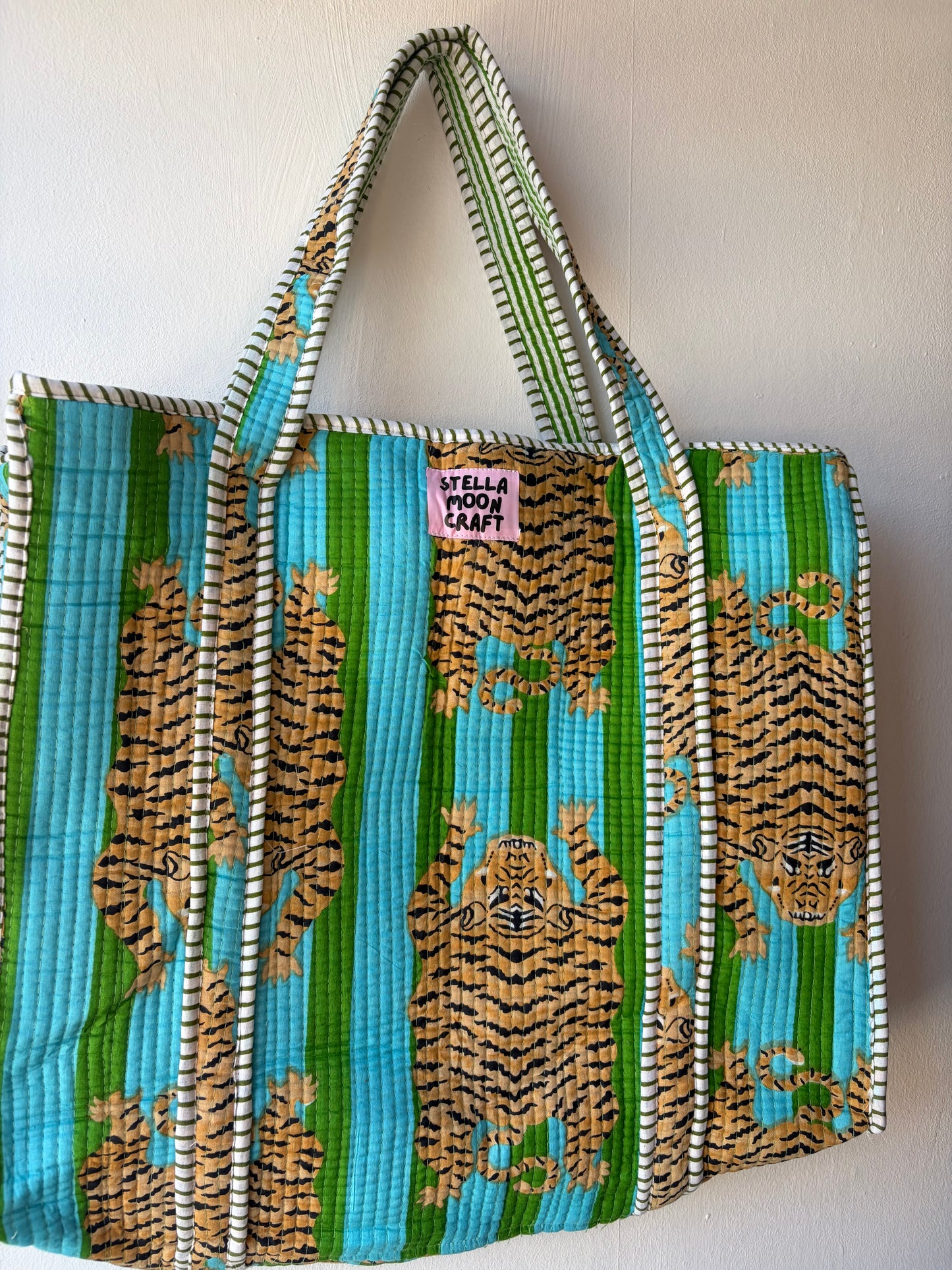 Turquoise & Green Tiger Tote