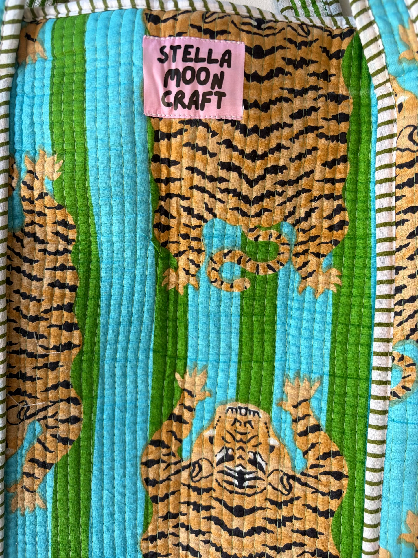 Turquoise & Green Tiger Tote