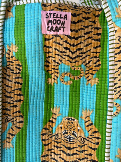 Turquoise & Green Tiger Tote