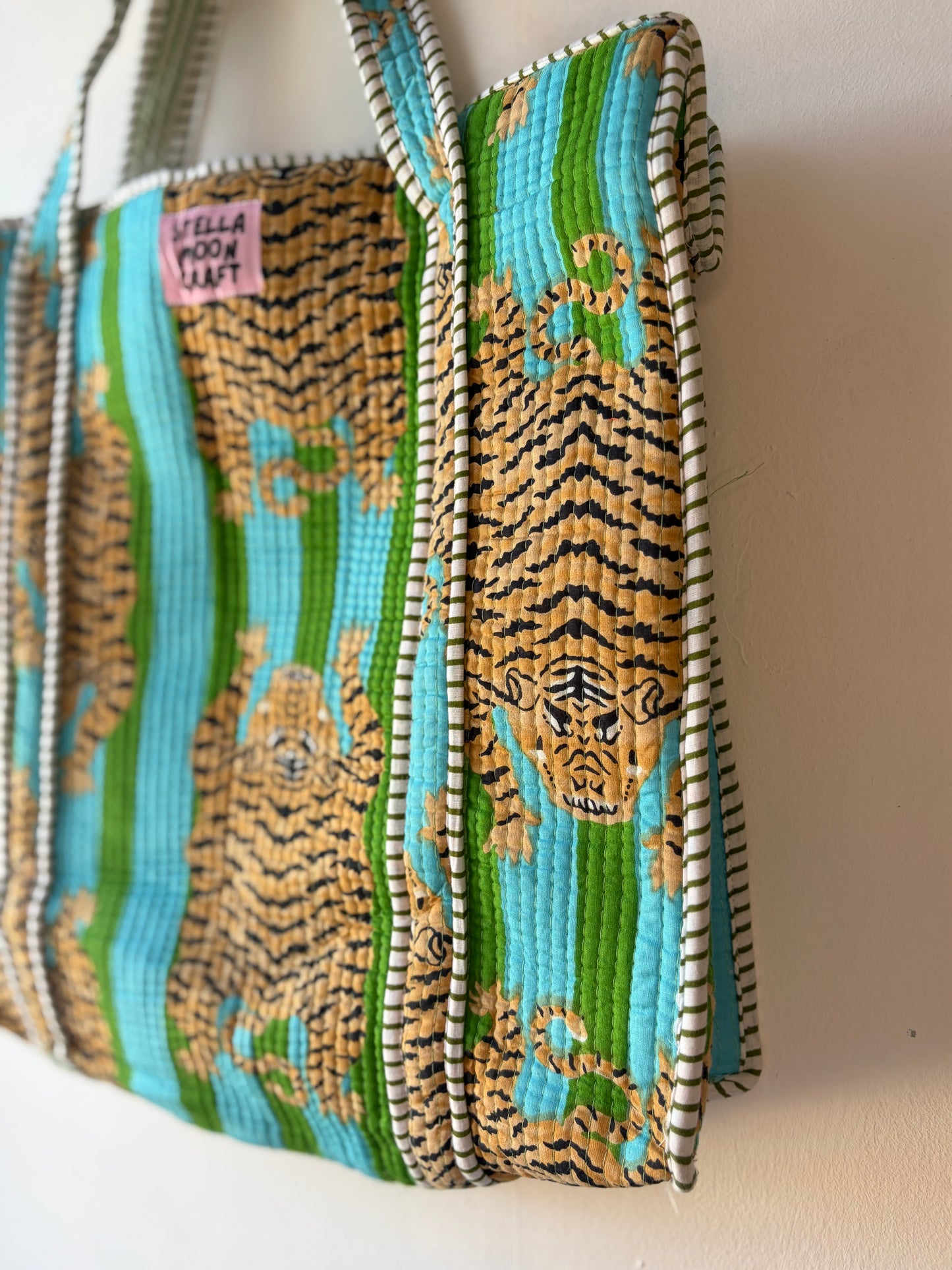 Turquoise & Green Tiger Tote