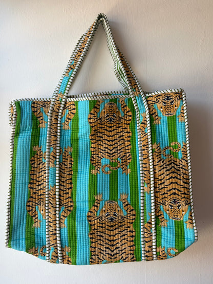 Turquoise & Green Tiger Tote