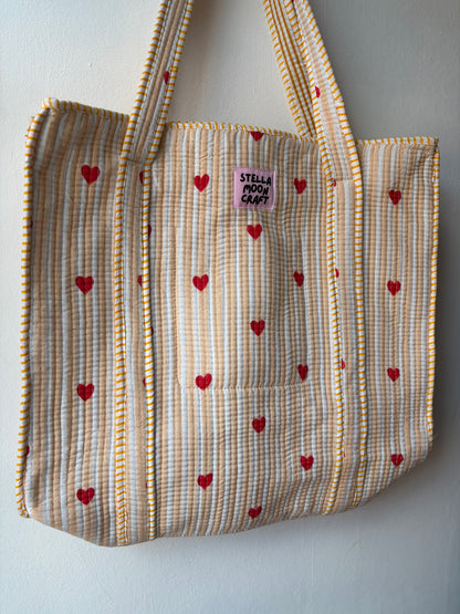 Yellow Hearts Tote