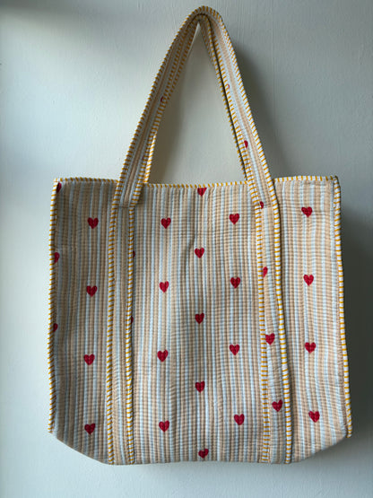 Yellow Hearts Tote