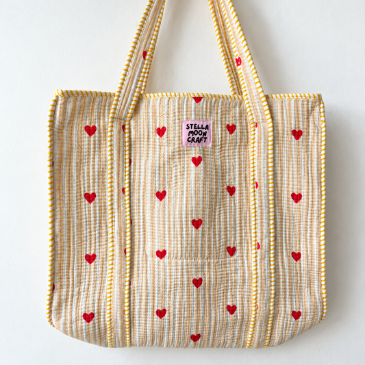 Yellow Hearts Tote
