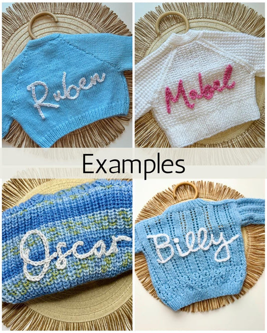 Personalised Knitwear - 0-3 months size