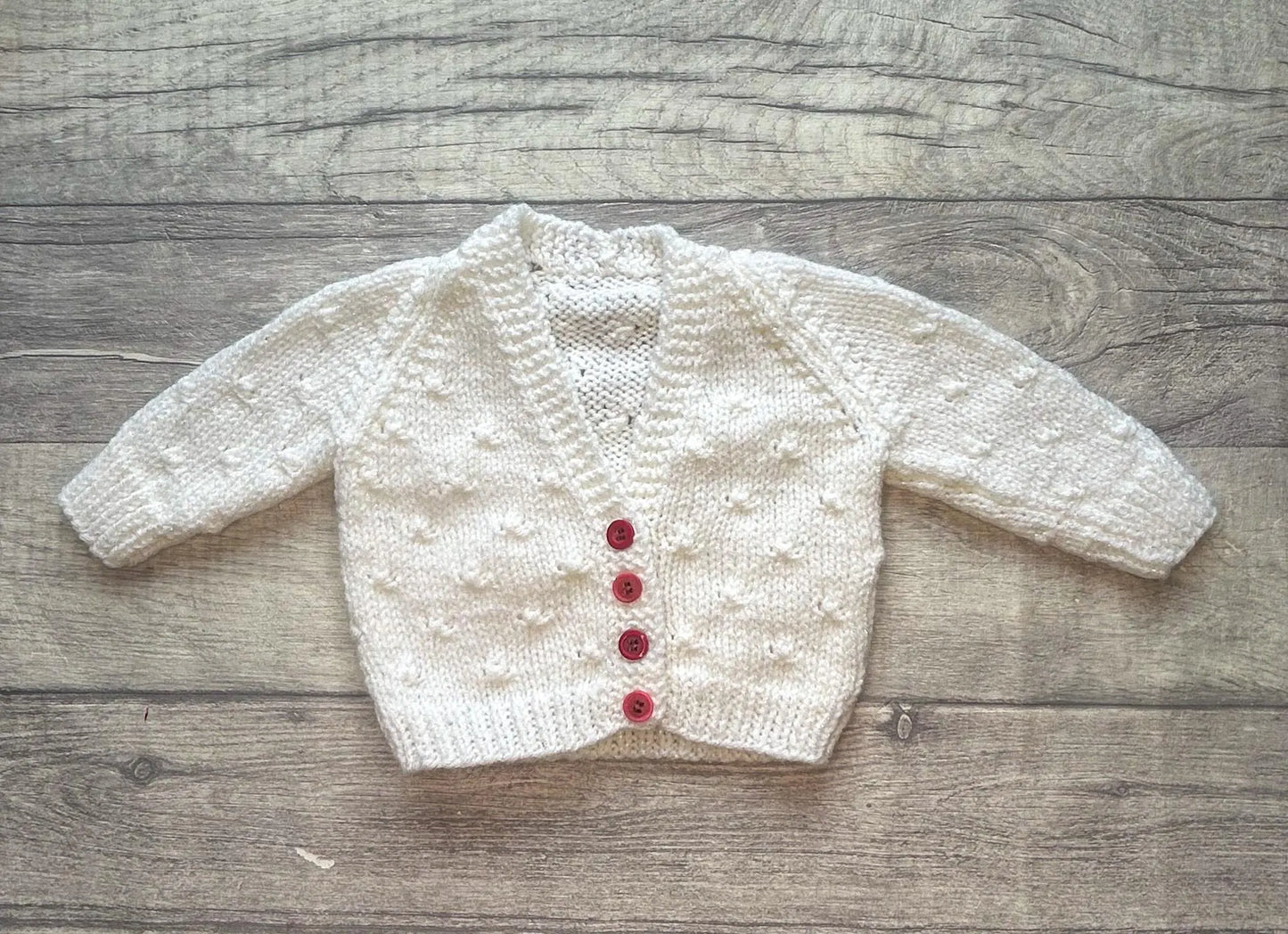 Baby Cardigan -White -Size - Newborn -Ready for Embroidery