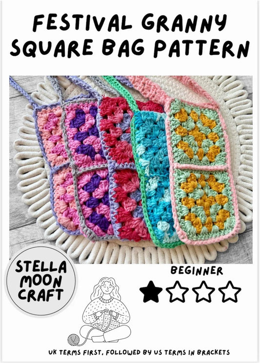 Granny Square Crochet Bag Pattern PDF - Digital Download